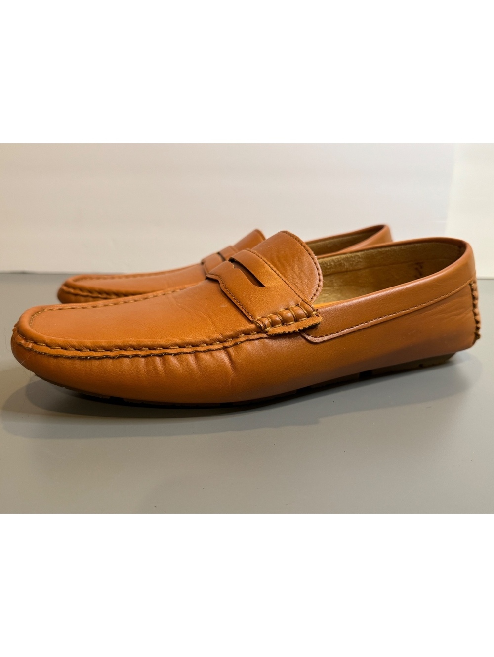 Jonsen Milan Men's Tan Leather Loafers Size 10.5 US / 44 EU